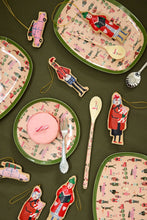 Load image into Gallery viewer, Small Rectangular Side Plate - Dusty Pink - Holiday Print
