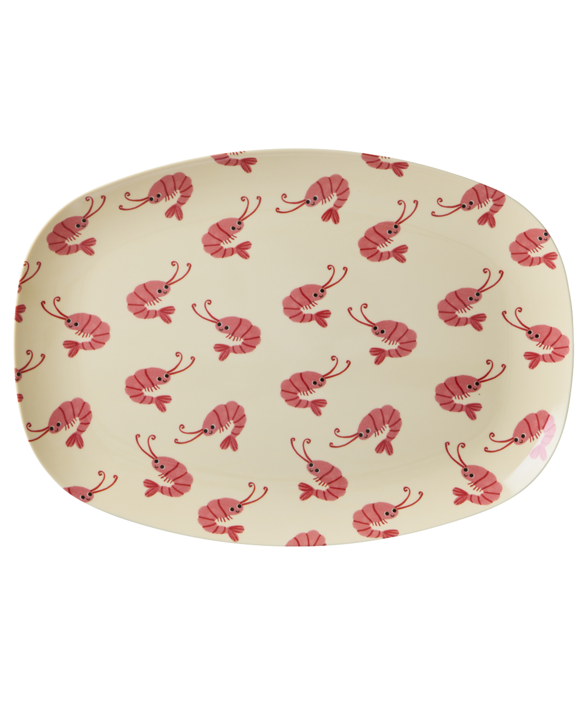 Large Rectangular Dinner Plate - New Shrimp Print