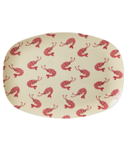Load image into Gallery viewer, Large Rectangular Dinner Plate - New Shrimp Print
