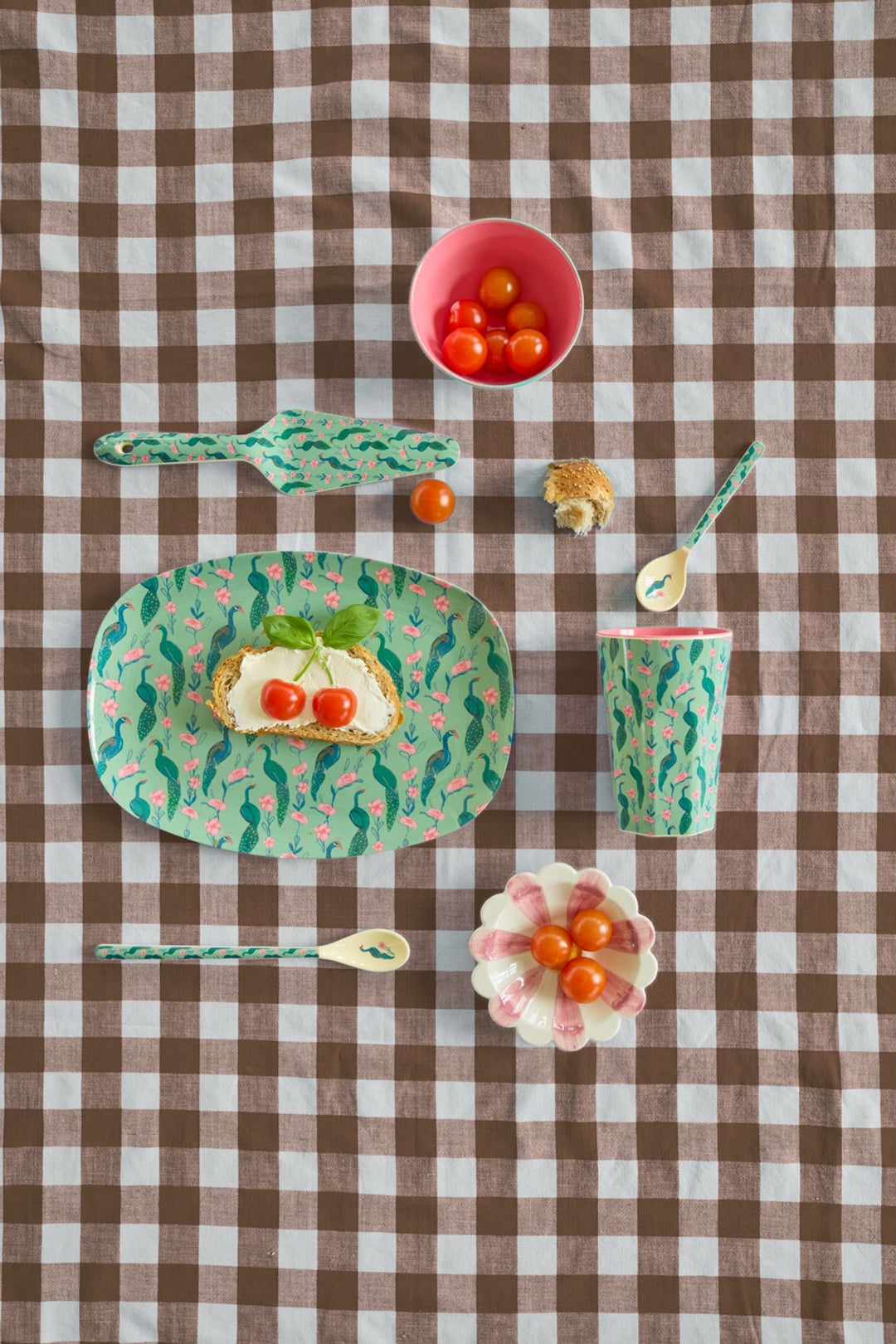 Melamine Rectangular Plate with Peacock Power Print
