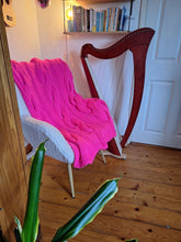 Load image into Gallery viewer, Super Chunky Cable Knit Blanket - Small - Bright Pink
