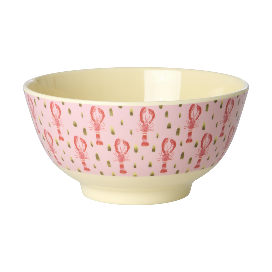 Melamine Bowl - Pink Lobster Print