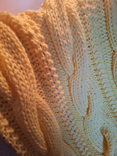 Load image into Gallery viewer, Super Chunky Cable Knit Blanket - Small - Yellow
