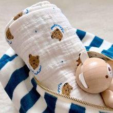 Load image into Gallery viewer, Terry Blue Midnight Stripe Wash Bag
