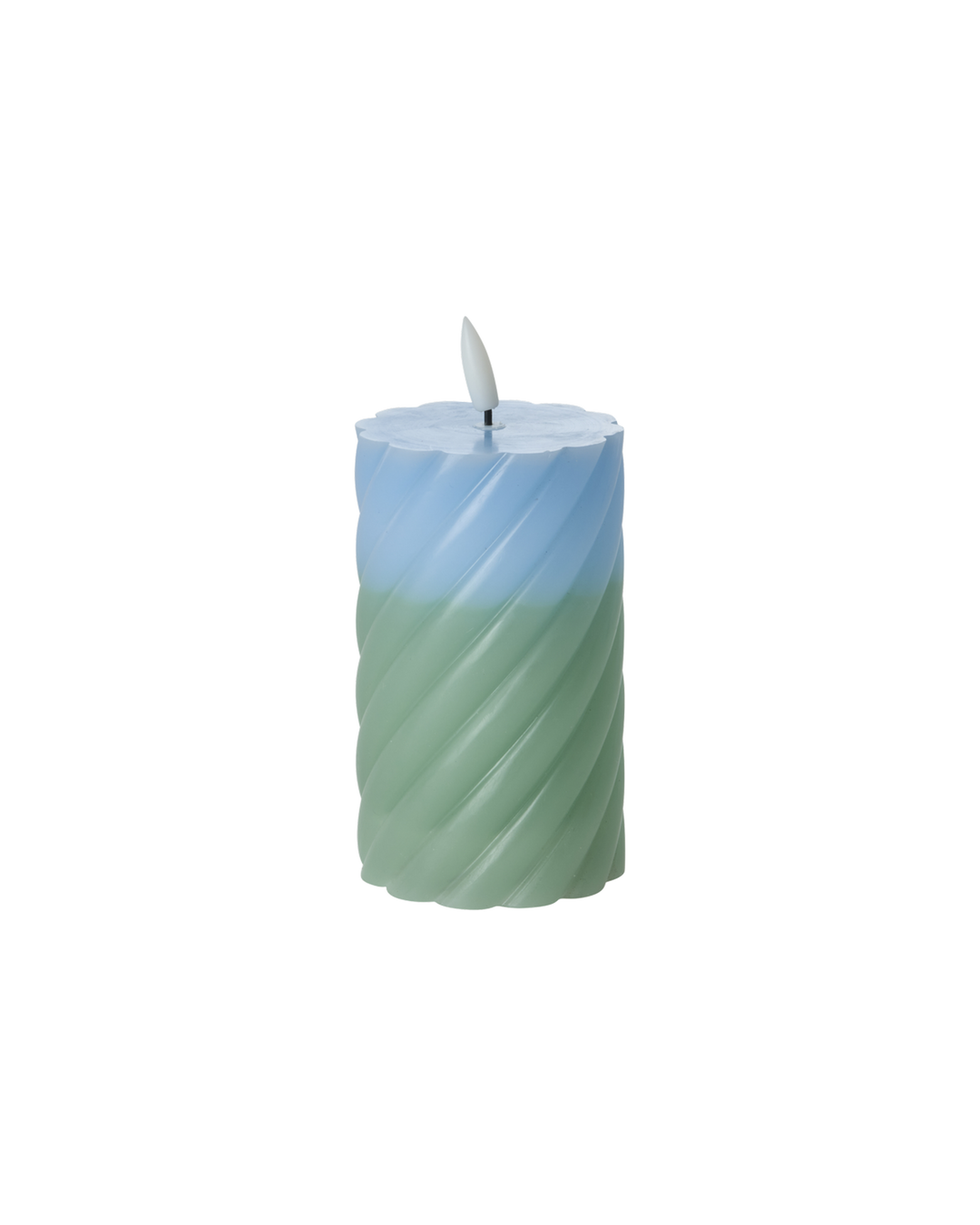 LED Pillar Candle in Blue and Green