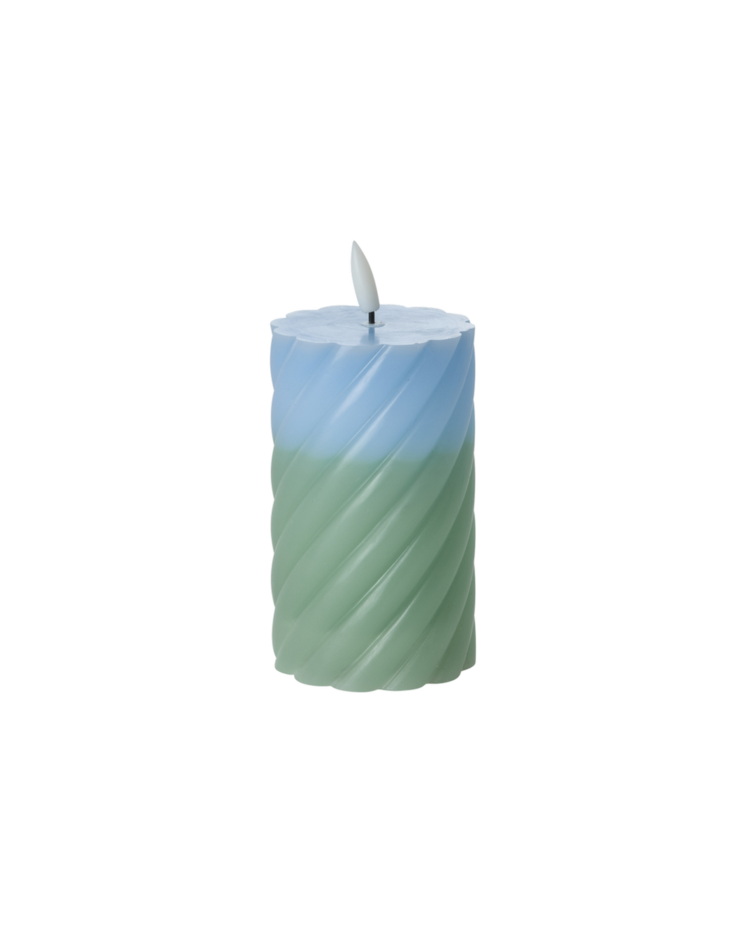 LED Pillar Candle in Blue and Green