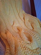 Load image into Gallery viewer, Super Chunky Cable Knit Blanket - Small - Yellow
