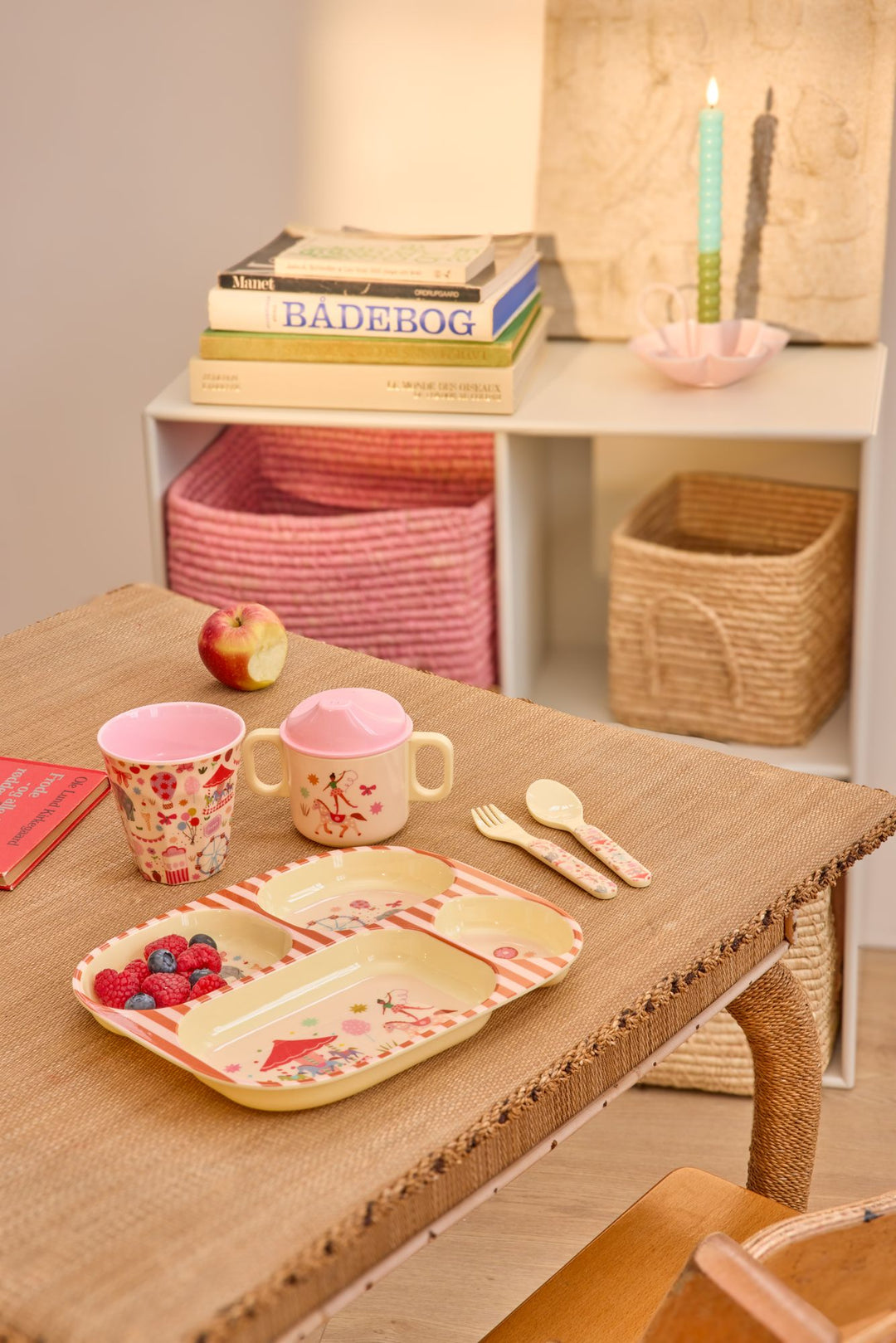 Melamine 4 Room Plate - Pink Fun Fair Print
