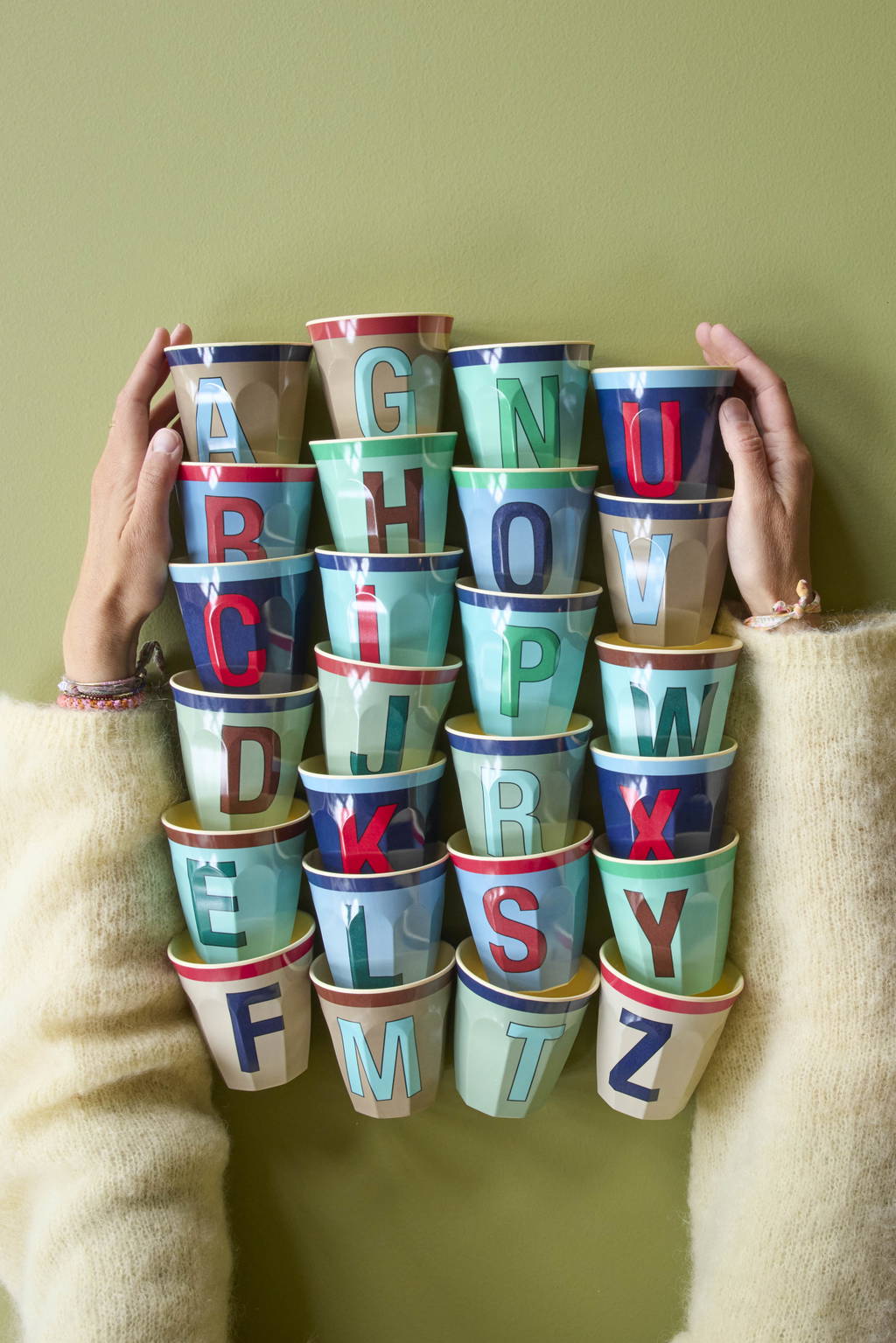 Vintage Colour Letter Cups