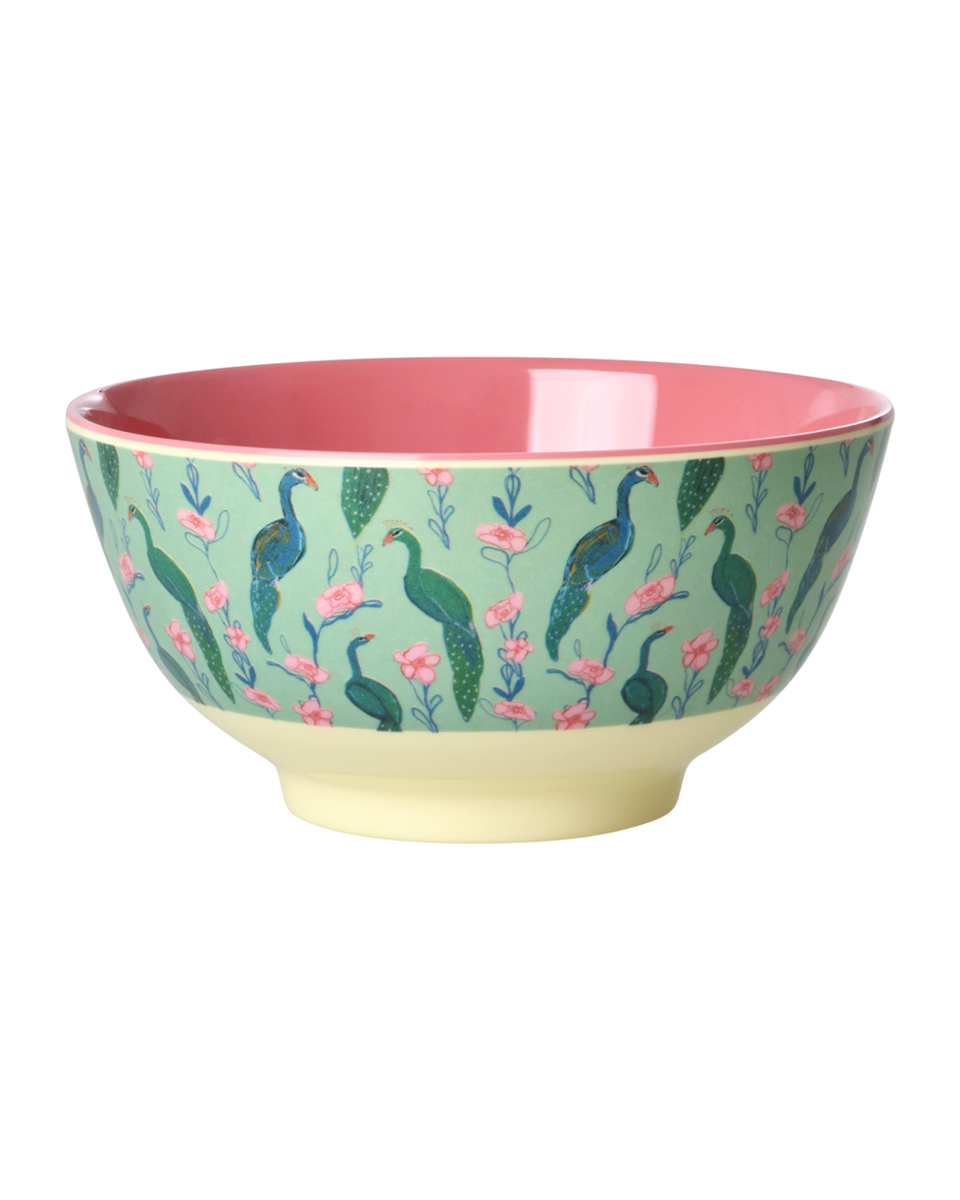 Melamine Bowl with Peacock Power Print - Medium