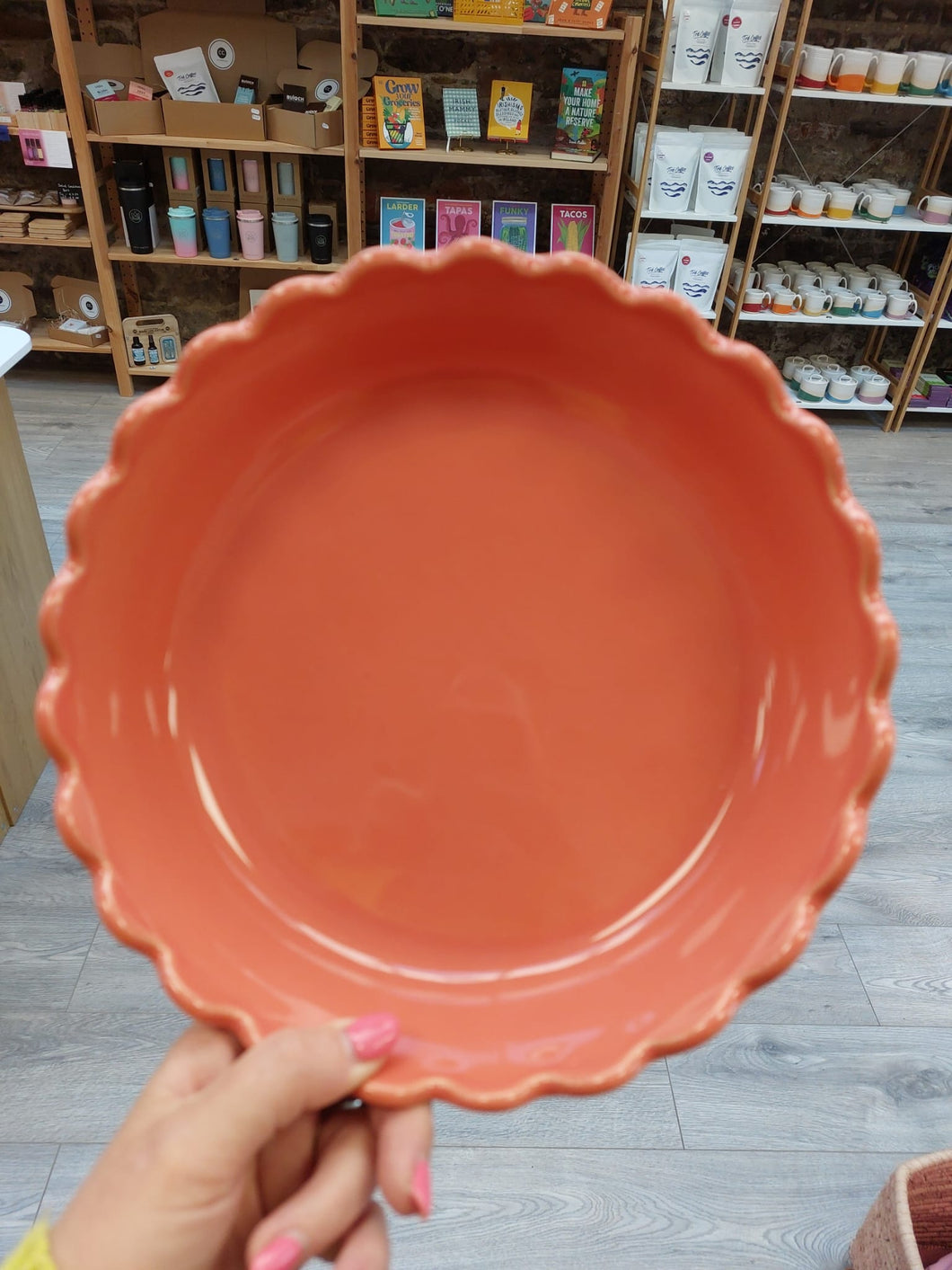 Coral Ceramic Pie Dish
