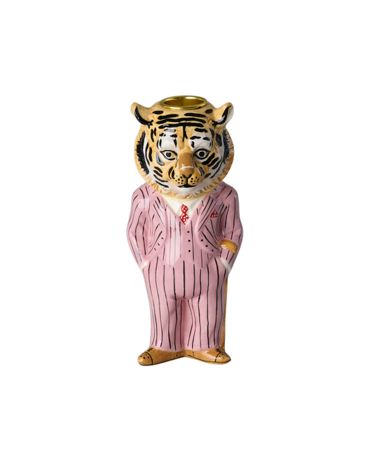 Tiger Ceramic Candle Holder