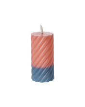 Load image into Gallery viewer, Led Pillar Candle in Coral and Petrol - Large
