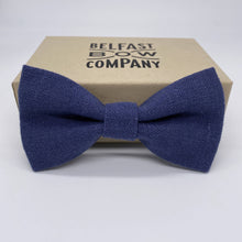 Load image into Gallery viewer, Irish Linen Bow Tie in Navy Blue
