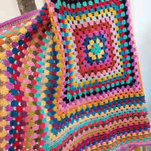 Load image into Gallery viewer, Random Rainbow Granny Square Blanket
