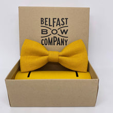 Load image into Gallery viewer, Irish Linen Bow Tie in Belfast Yellow
