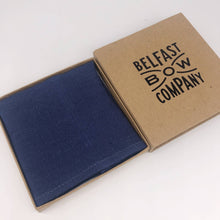 Load image into Gallery viewer, Irish Linen Pocket Square in Navy Blue
