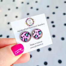 Load image into Gallery viewer, Leopard Print Studs - Pink
