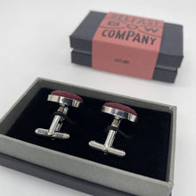 Load image into Gallery viewer, Irish Linen Cufflinks in Burgundy
