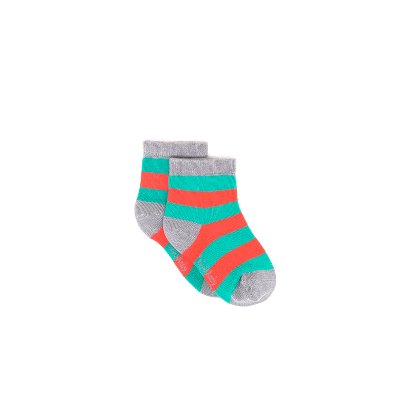 A Very Happy Christmas Bamboo Sock - Seamless Green & Red Stripe