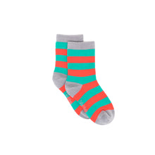 Load image into Gallery viewer, A Very Happy Christmas Bamboo Sock - Seamless Green &amp; Red Stripe
