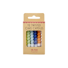 Load image into Gallery viewer, Twisted Cake Candle - 12 Pack - Blue Selection
