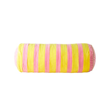Load image into Gallery viewer, Velour Bolster in Pink and Yellow stripes - medium

