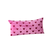Load image into Gallery viewer, Velvet Rectangular Pillow in Purple and Maroon Hearts - Medium
