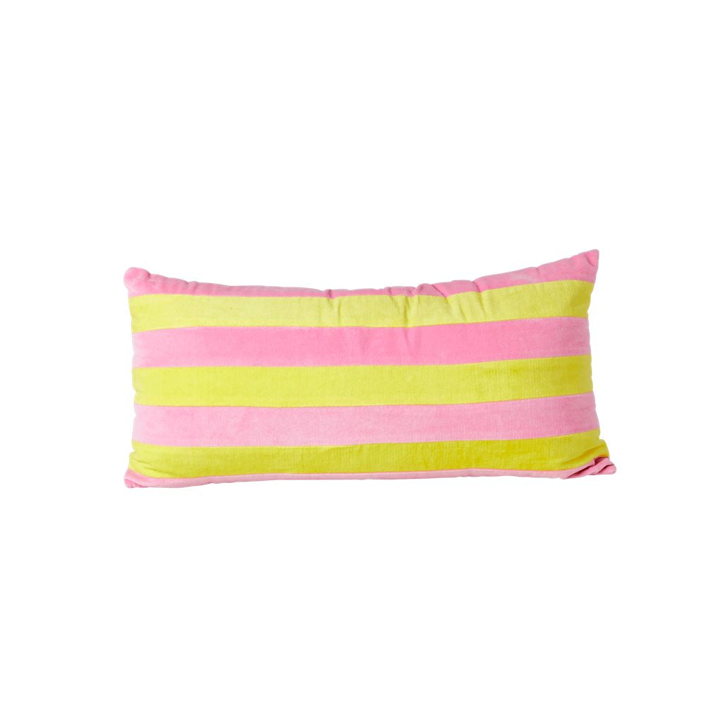 Pink and Yellow Stripe Cushion - Medium
