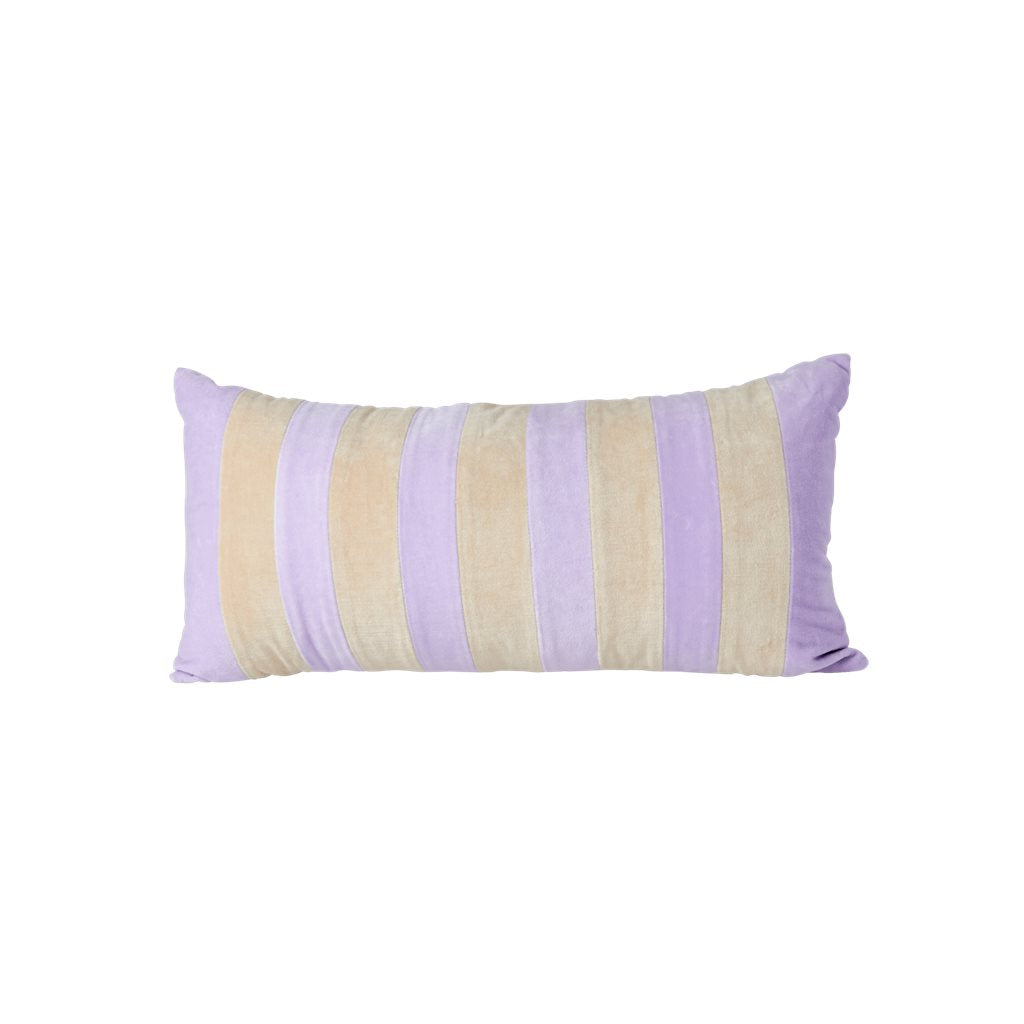 Lavender and Beige Stripe Cushion - Medium