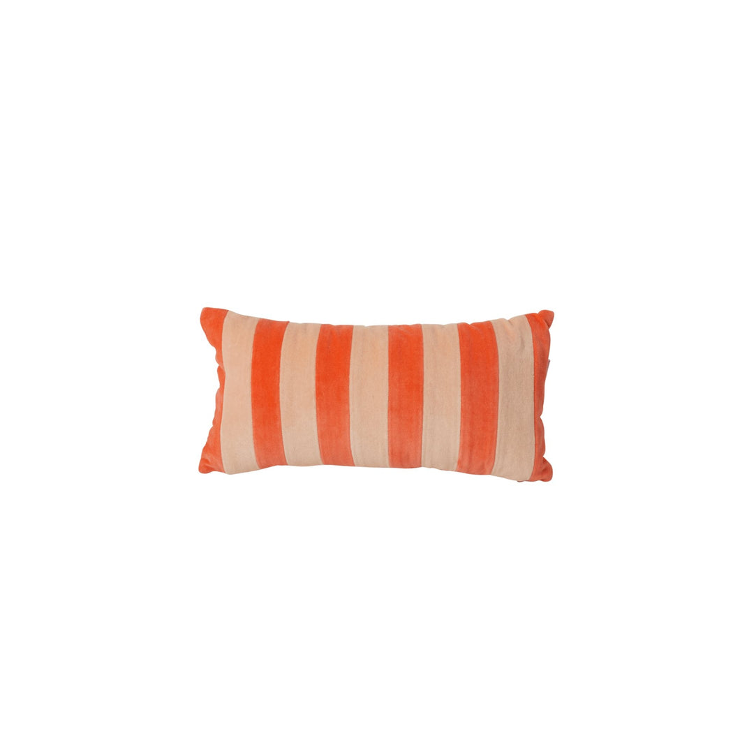 Orange and Apricot Stripe Cushion - small