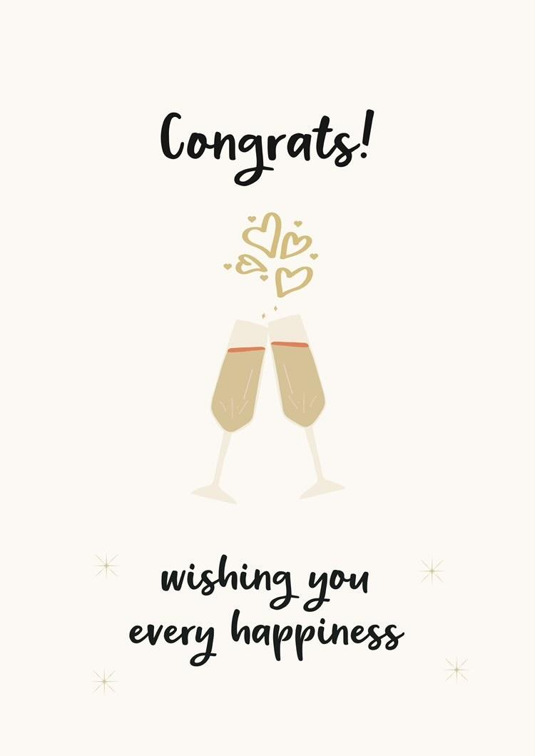 Wedding card - Congrats! Wishing you every happiness