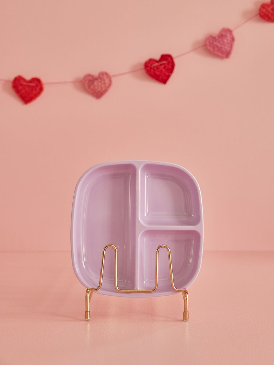 Melamine Kids 3 Room Plate by Rice - Lavender