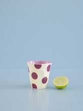 Load image into Gallery viewer, Melamine Cups in Maroon Dot Print - Medium

