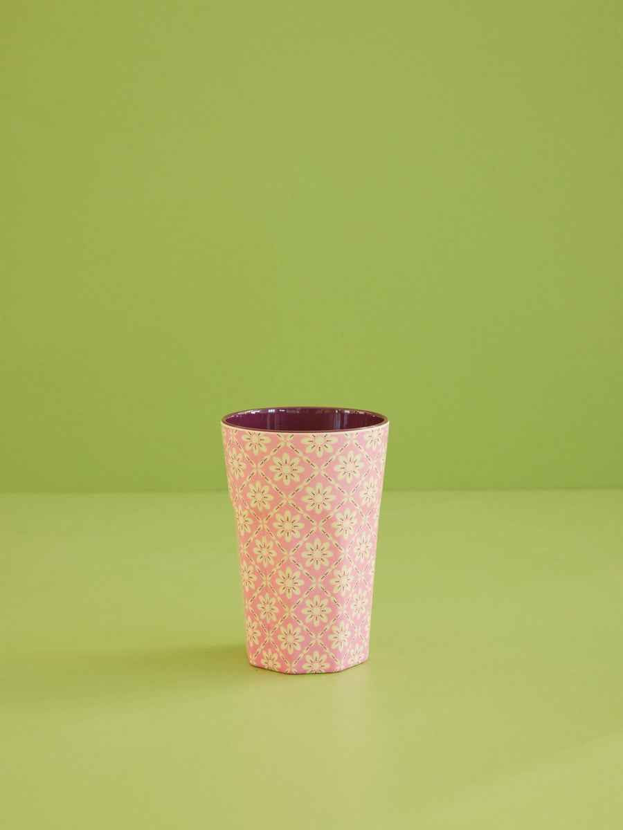 Melamine Cup Tall - Graphic Flower Print