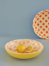 Load image into Gallery viewer, Melamine Salad Bowl by Rice - Pink Dots Print
