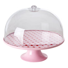 Load image into Gallery viewer, Melamine Cakestand - Pink with Hearts
