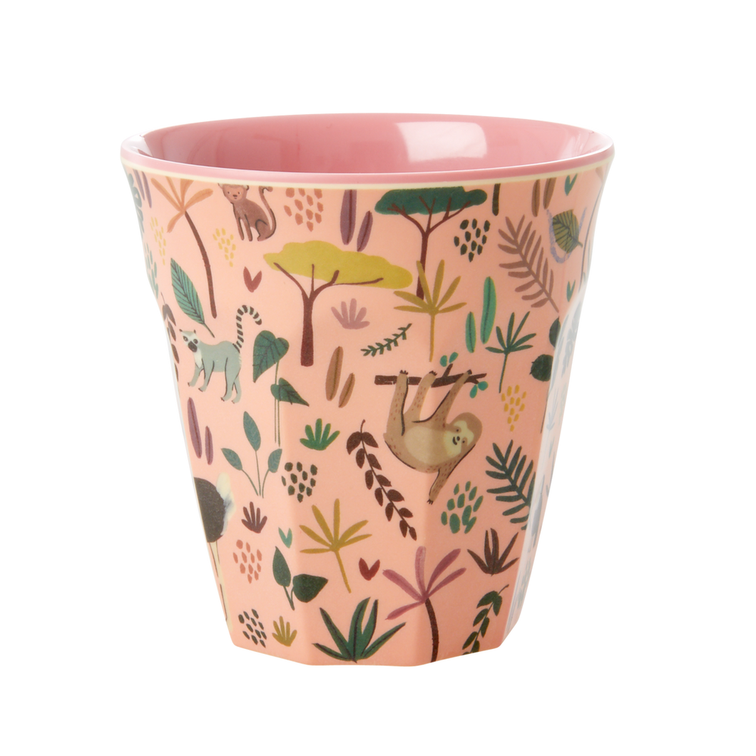 Cup in Coral All Over Jungle Print