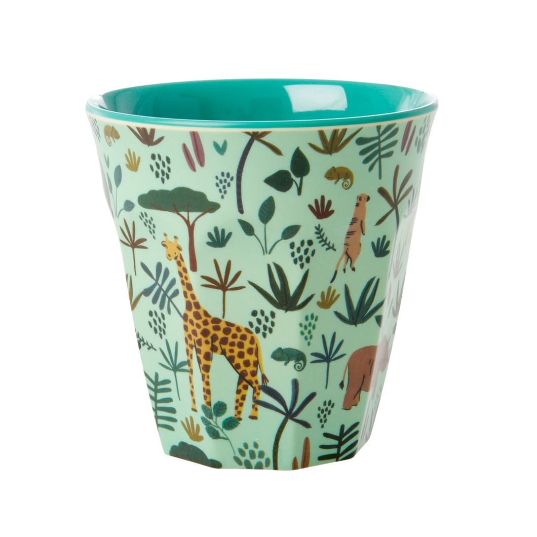 Cups Green all over Jungle Print