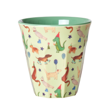 Load image into Gallery viewer, Melamine Medium Cup by Rice - Animal Green Print

