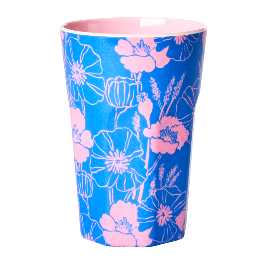 Melamine Tall Cup by Rice with Poppies Love Print