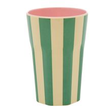 Load image into Gallery viewer, Melamine Cup with Green Stripe Print - Tall
