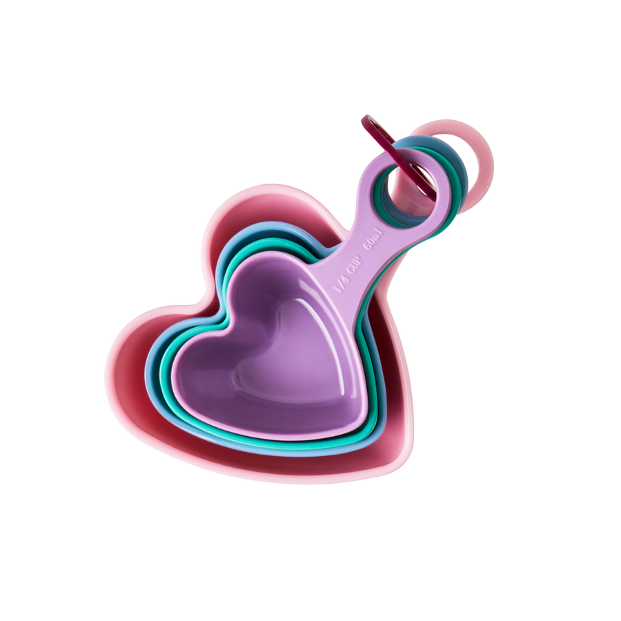 Melamine Measuring Cups in Heart Shape - set of 4
