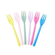 Load image into Gallery viewer, Melamine Cake Fork by Rice in Assorted SS23 Colours - Bundle of 6
