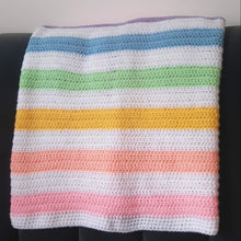 Load image into Gallery viewer, Pretty pastel stripe baby blanket
