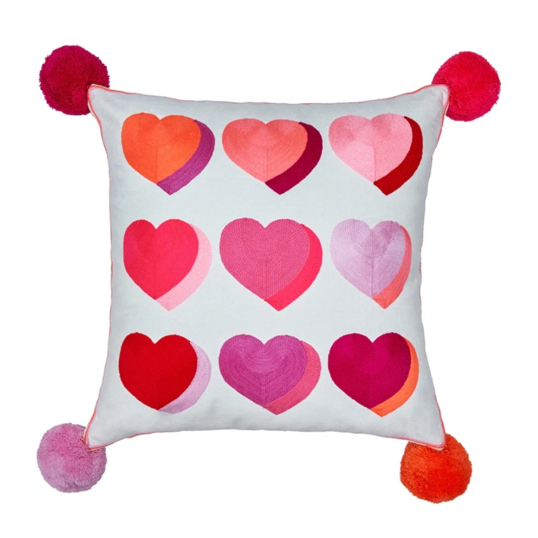 Letterpop Hearts Cushion Pink
