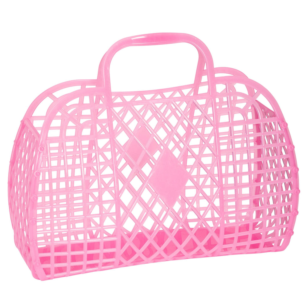 Retro Basket Jelly Bag - Large Neon Pink