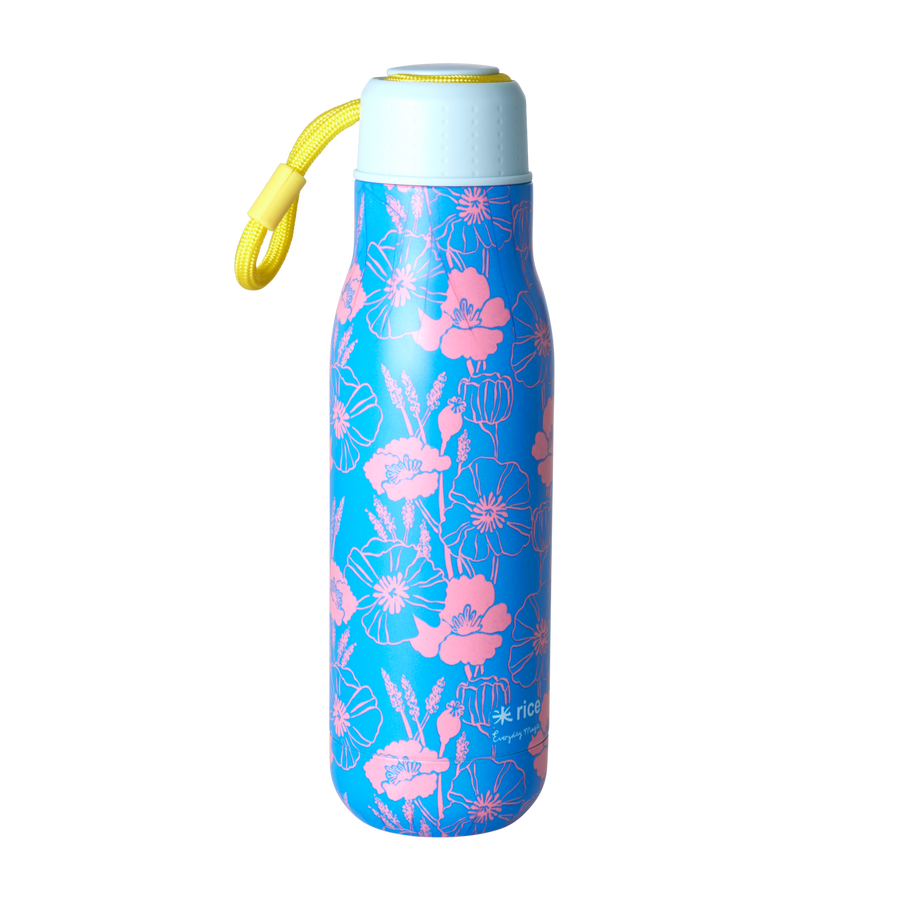 Stainless Steel Drinking Bottle by Rice - Poppie Love Print