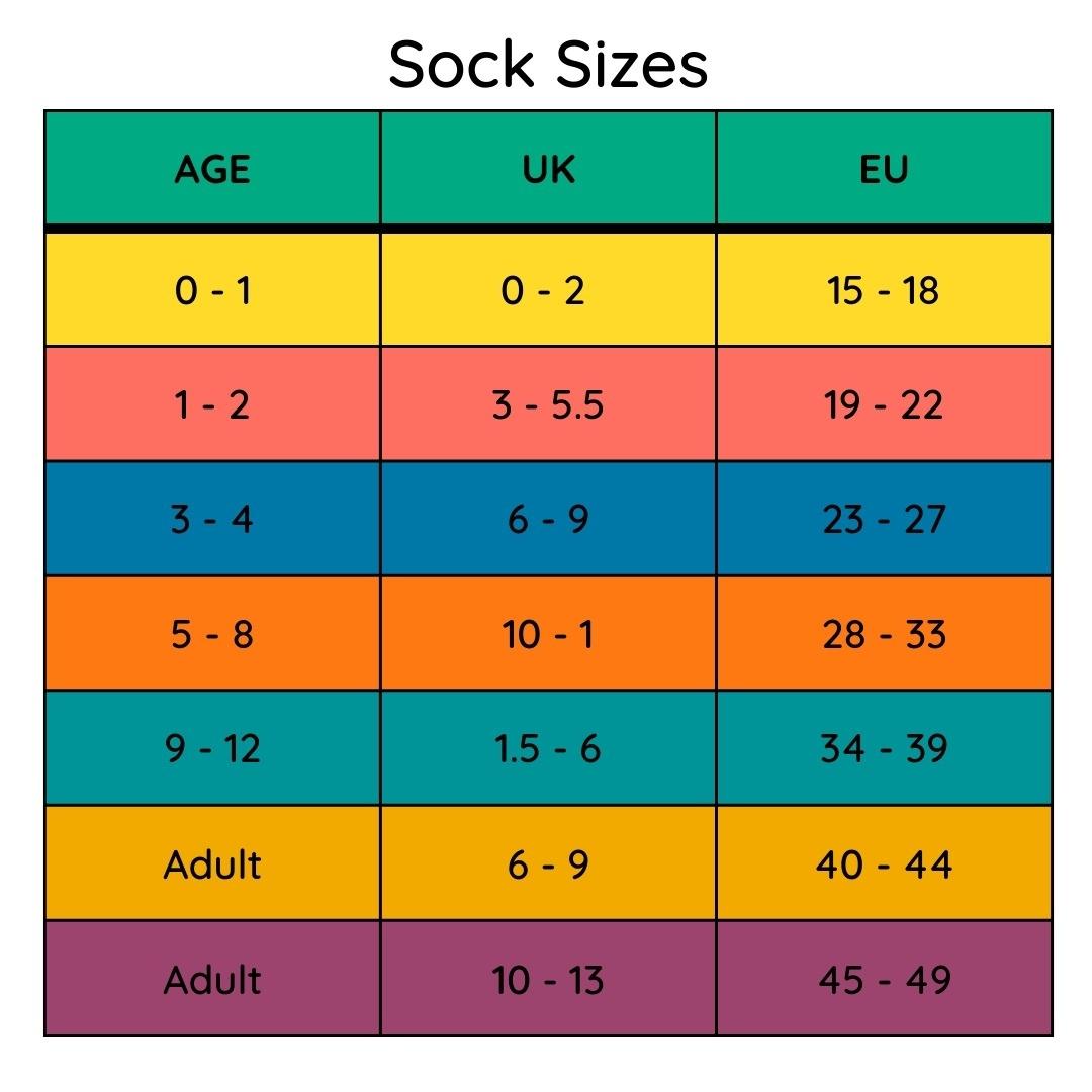 Sock size guide UK and EU