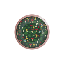 Load image into Gallery viewer, Melamine Dessert Plate - Green - Forest Gnome Print
